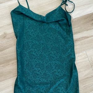 Midi slit hunter green dress
